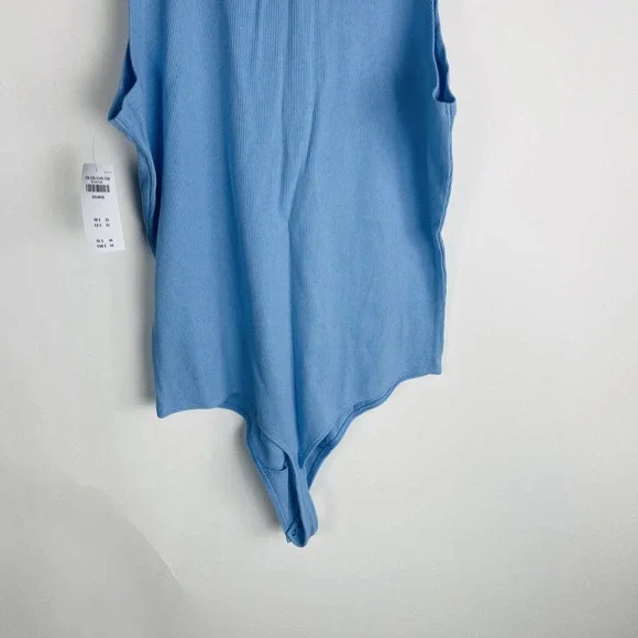 New Abercrombie & Fitch Womans Sz XL Soft A&F Ribbed Polo Bodysuit Blue NWT - Picture 6 of 7